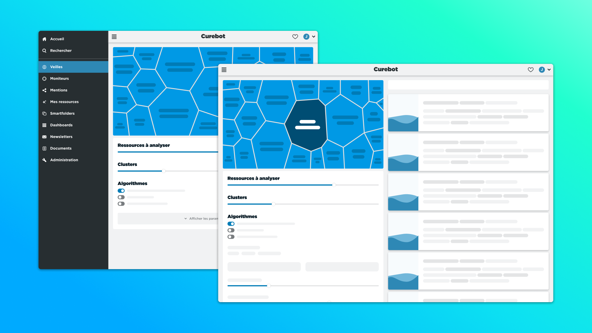 Cluster plateforme de veille Curebot